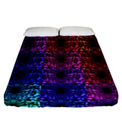 Rainbow Grid Form Abstract Fitted Sheet (Queen Size)