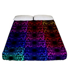 Rainbow Grid Form Abstract Fitted Sheet (California King Size)