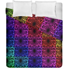 Rainbow Grid Form Abstract Duvet Cover Double Side (California King Size)