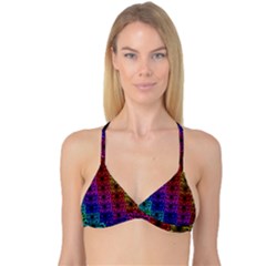 Rainbow Grid Form Abstract Reversible Tri Bikini Top