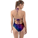 Rainbow Grid Form Abstract Halter Cut-Out One Piece Swimsuit View2