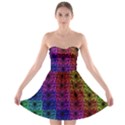 Rainbow Grid Form Abstract Strapless Bra Top Dress View1