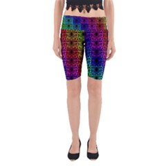 Rainbow Grid Form Abstract Yoga Cropped Leggings by Sapixe