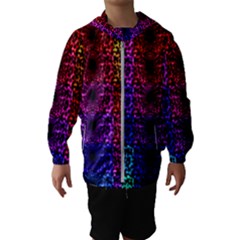 Rainbow Grid Form Abstract Hooded Windbreaker (Kids)