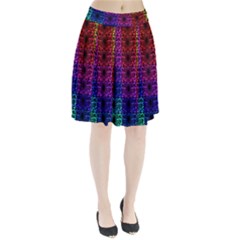 Rainbow Grid Form Abstract Pleated Skirt