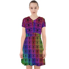 Rainbow Grid Form Abstract Adorable in Chiffon Dress