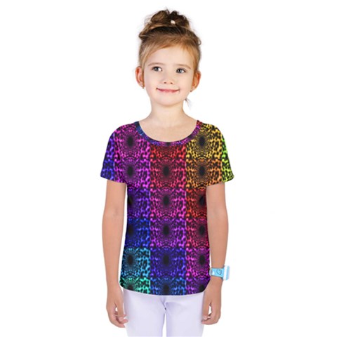 Rainbow Grid Form Abstract Kids  One Piece Tee by Sapixe