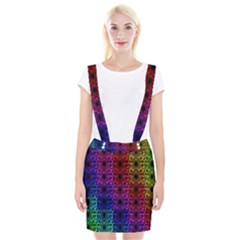 Rainbow Grid Form Abstract Braces Suspender Skirt