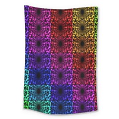 Rainbow Grid Form Abstract Large Tapestry