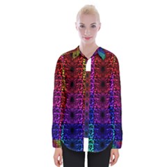 Rainbow Grid Form Abstract Womens Long Sleeve Shirt