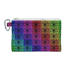 Rainbow Grid Form Abstract Canvas Cosmetic Bag (Medium)