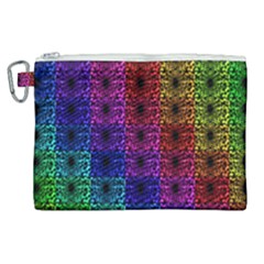 Rainbow Grid Form Abstract Canvas Cosmetic Bag (XL)