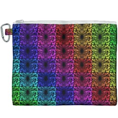 Rainbow Grid Form Abstract Canvas Cosmetic Bag (XXXL)