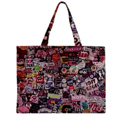 Sticker Wall Color Paper Decoration Zipper Mini Tote Bag by Sapixe