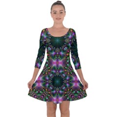 Kaleidoscope Digital Kaleidoscope Quarter Sleeve Skater Dress