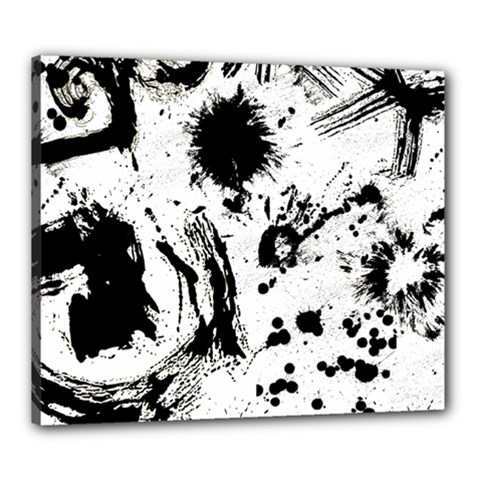 Pattern Color Painting Dab Black Canvas 24  X 20 