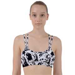 Pattern Color Painting Dab Black Line Them Up Sports Bra