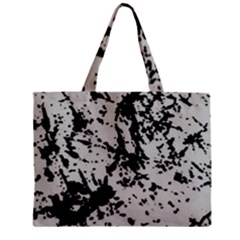 Fabric Texture Painted White Soft Zipper Mini Tote Bag