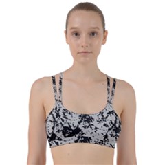 Fabric Texture Painted White Soft Line Them Up Sports Bra by Sapixe