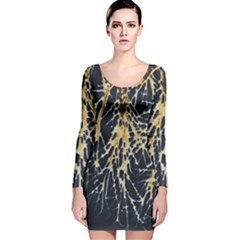 Nature Model No One Wallpaper Long Sleeve Velvet Bodycon Dress