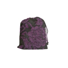 Purple Black Red Fabric Textile Drawstring Pouches (small) 