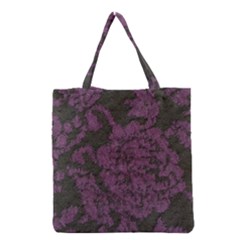 Purple Black Red Fabric Textile Grocery Tote Bag