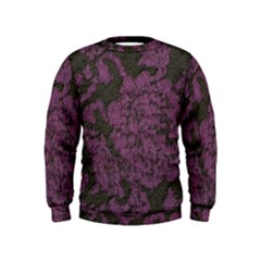 Purple Black Red Fabric Textile Kids  Sweatshirt