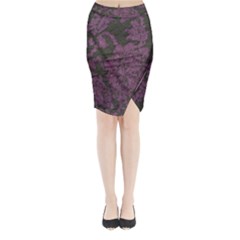 Purple Black Red Fabric Textile Midi Wrap Pencil Skirt by Sapixe