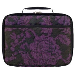 Purple Black Red Fabric Textile Full Print Lunch Bag