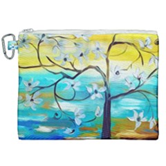 Oil Painting Tree Flower Canvas Cosmetic Bag (xxl)