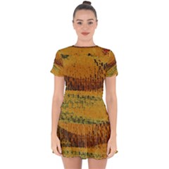 Fabric Textile Texture Abstract Drop Hem Mini Chiffon Dress by Sapixe
