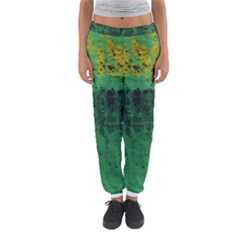 Green Fabric Textile Macro Detail Women s Jogger Sweatpants by Sapixe