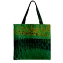 Green Fabric Textile Macro Detail Zipper Grocery Tote Bag View1