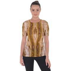 Marble Wall Surface Pattern Short Sleeve Top