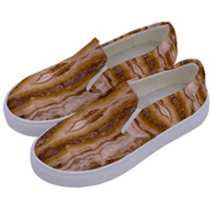 Marble Wall Surface Pattern Kids  Canvas Slip Ons by Sapixe