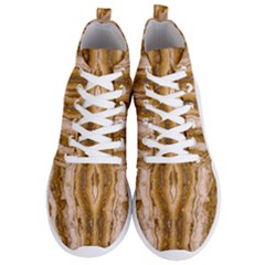 Marble Wall Surface Pattern Men s Lightweight High Top Sneakers