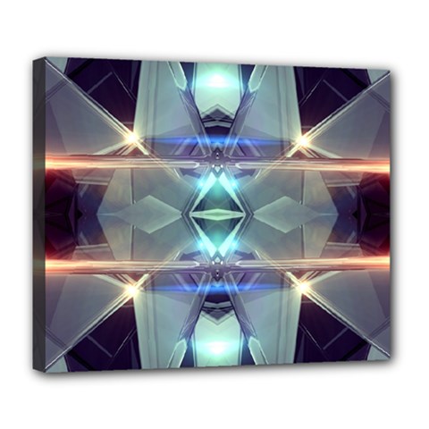 Abstract Glow Kaleidoscopic Light Deluxe Canvas 24  X 20   by Sapixe