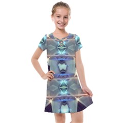 Abstract Glow Kaleidoscopic Light Kids  Cross Web Dress