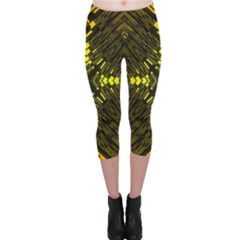 Abstract Glow Kaleidoscopic Light Capri Leggings 