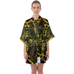 Abstract Glow Kaleidoscopic Light Quarter Sleeve Kimono Robe by Sapixe