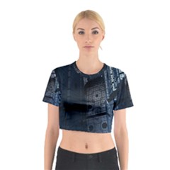 Graphic Design Background Cotton Crop Top by Sapixe