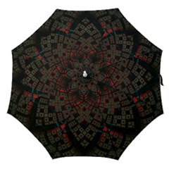 Fractal 3d Dark Red Abstract Straight Umbrellas by Sapixe