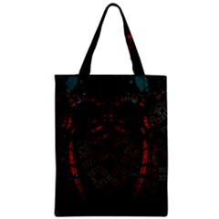 Fractal 3d Dark Red Abstract Zipper Classic Tote Bag