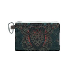 Fractal 3d Dark Red Abstract Canvas Cosmetic Bag (small) by Sapixe