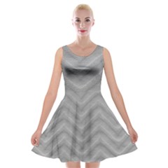 White Fabric Pattern Textile Velvet Skater Dress