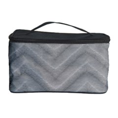 White Fabric Pattern Textile Cosmetic Storage Case