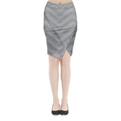 White Fabric Pattern Textile Midi Wrap Pencil Skirt