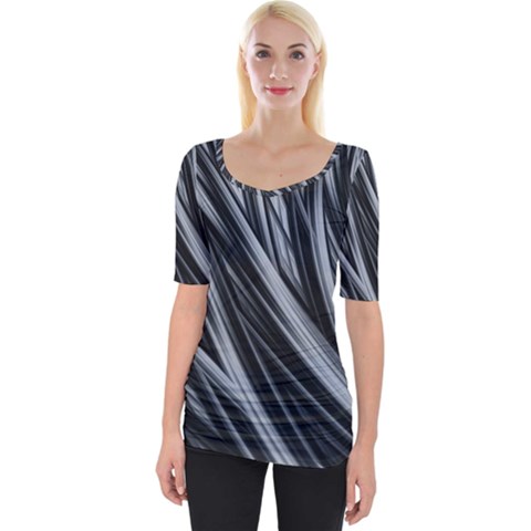 Fractal Mathematics Abstract Wide Neckline Tee by Sapixe