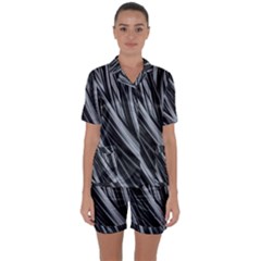 Fractal Mathematics Abstract Satin Short Sleeve Pyjamas Set