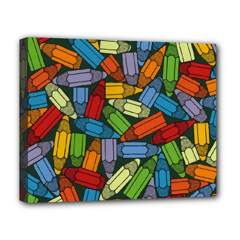 Colored Pencils Pens Paint Color Deluxe Canvas 20  X 16  